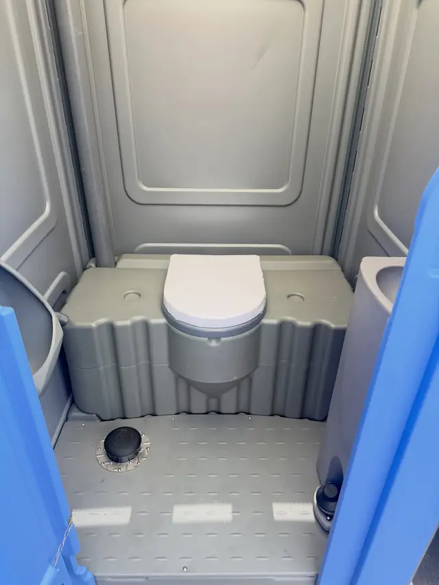 Roomy porta potty interior